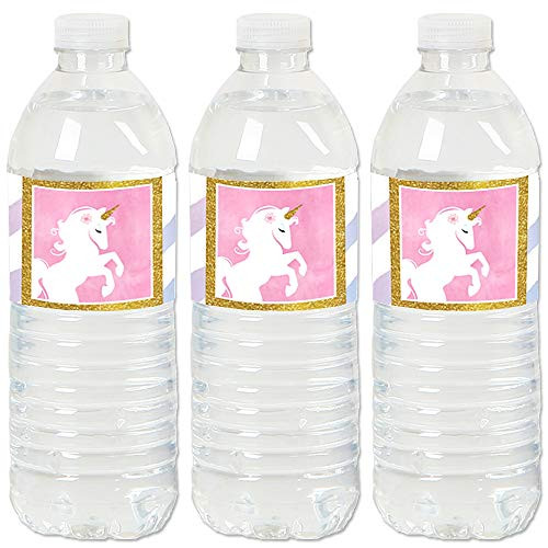 Rainbow Unicorn - Magical Unicorn Baby Shower or Birthday Party Water Bottle Sticker Labels - Set of 20 Rainbow Unicorn - Magical Unicorn Baby Shower or Birthday Party Water Bottle Sticker Labels - Set of 20