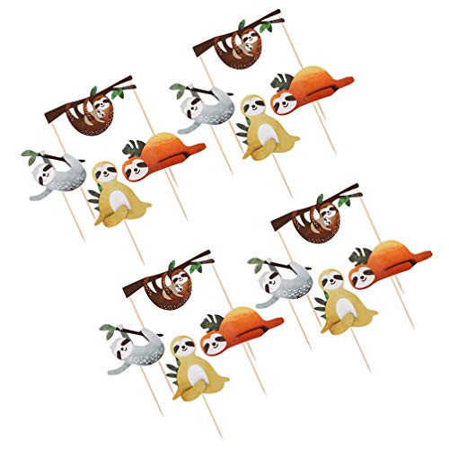 NUOBESTY 16pcs Sloth Cake Toppers Birthday Cupcake Toppers for Sloth Fans Sloth Theme Birthday Baby Shower Christmas Cake Decorations NUOBESTY 16pcs Sloth Cake Toppers Birthday Cupcake Toppers for Sloth Fans Sloth Theme Birthday Baby Shower Christmas Cake Decorations
