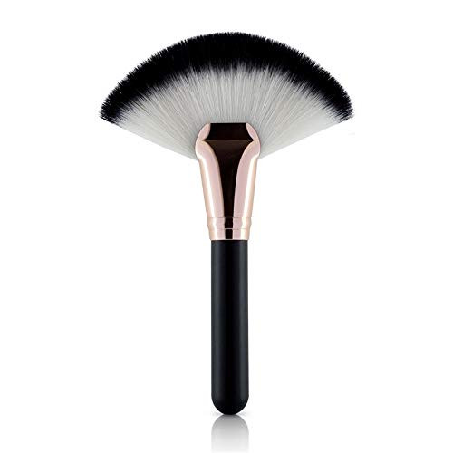 ZoePets1pc Makeup Fan Cosmetic Face Powder Blush Brush Blending Highlighter Contour for Women ZoePets1pc Makeup Fan Cosmetic Face Powder Blush Brush Blending Highlighter Contour for Women