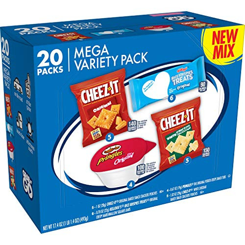 Kelloggs Snacks, Mega Variety Pack, Great for On-the-Go, 1.74 oz -20 Count-