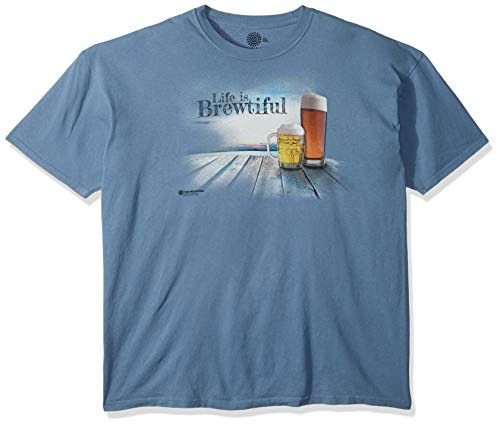 The Mountain Unisex-Adult's Life is Brewtiful, Blue, Medium
