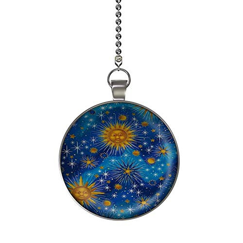 Gotham Decor Celestial Starburst Ceiling Fan/Light Pull Pendant with Chain