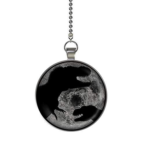 Gotham Decor Dinosaur Moon Silhouette Ceiling Fan/Light Pull Pendant with Chain