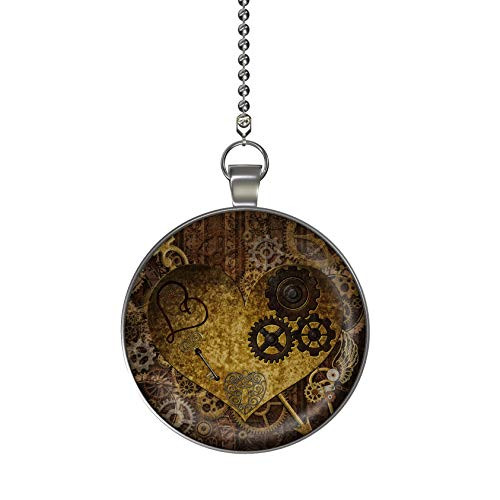 Gotham Decor Steampunk Heart Fan/Light Pull Pendant with Chain