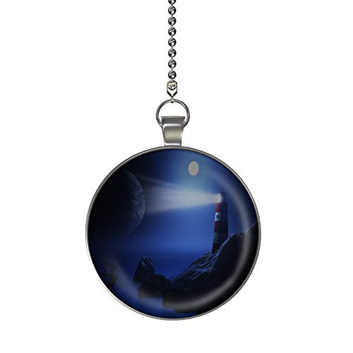 Gotham Decor Moon Lighthouse Ceiling Fan/Light Pull Pendant with Chain