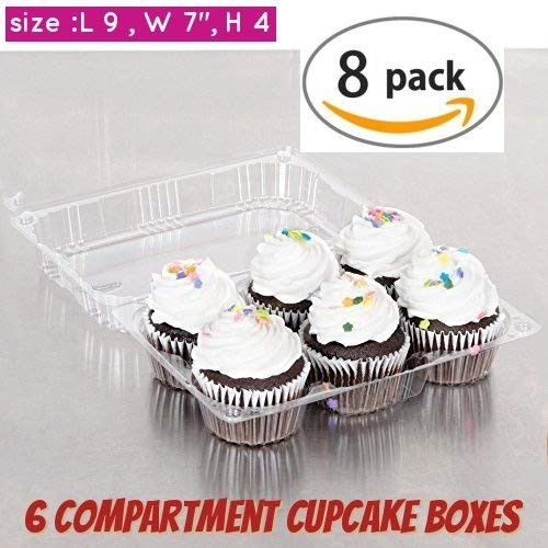6 compartment cupcake containers 6 Cupcake Carrier Container Box 6 compartment cupcake Boxes Cupcake Containers, cupcake Boxes (8, 6 Compartment Cupcake Container)