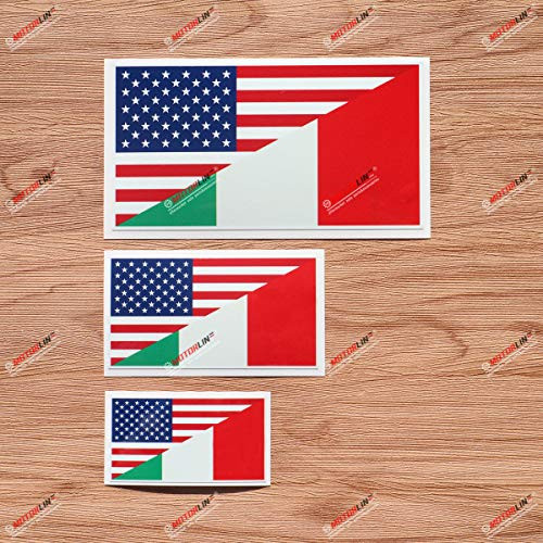 Italian American Merged Flag Italy America Vinyl Decal Sticker - 3 Pack Glossy, 3 Inches, 4 Inches, 6 Inches - for Car Boat Laptop Cup Italian American Merged Flag Italy America Vinyl Decal Sticker - 3 Pack Glossy, 3 Inches, 4 Inches, 6 Inches - for Car Boat Laptop Cup