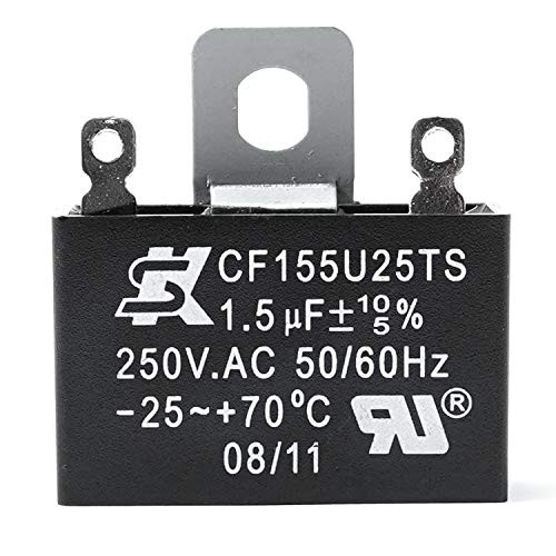 JCM 2 Wire Ceiling Fan Capacitor 1.5uF 250VAC CBB61