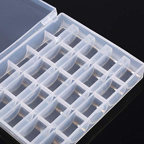 ?????? Bobbin Container, Bobbin Box Bobbin Organizer, 1pc Plastic Empty Bobbins Case, Leakproof Underwear for Women Storage Clear Box for 25 Spools for Household Sewing Machine for Industrial