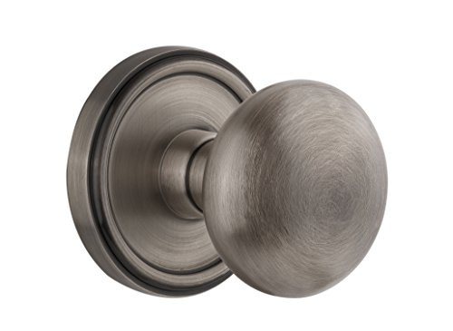 Grandeur Georgetown Rosette with Fifth Avenue Knob, Single Dummy, Antique Pewter