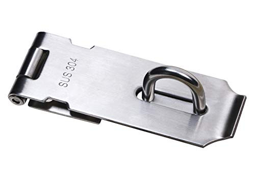 Mini Skater SUS 304 Stainless Steel Padlock Hasp Staple Safety Door Bolt Latches Door Clasp Gate Lock with Screw -6.5 Inch-