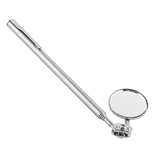 Telescopic Inspection Mirror Retractable Round Inspection Mirror Automotive Mechanics Mirror Tool with Handle-30600mm Pen Clip-