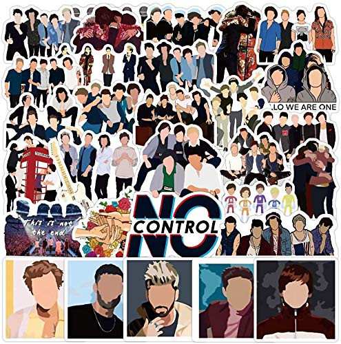 50Pcs One_Direction Stickers, Waterproof Vinyl Stickers Decals for Laptop Water Bottle Bumper Luggage Computer Skateboard Snowboard, DIY Decal Gifts for Kids Girls Teens