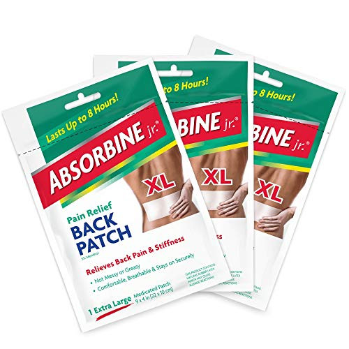 Absorbine Jr. Therapeutic Pain Relief Back Patch, Relieves Sore Muscles and Arthritis Pain, XL, -Pack of 3-