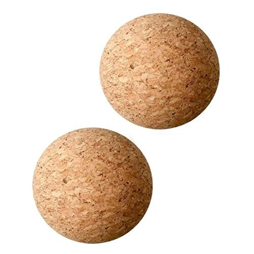 ALIKEE 2 Pieces Wooden Cork Ball Wine Stopper, Cork Ball Stopper for Wine Decanter Carafe Bottle Replacement 2.4 Inch/ 6.1 cm