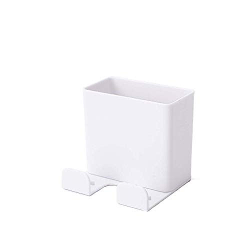 Fine Remote Control Holder Wall Mount Damage-Free Universal Colorful Media Organizer Storage Box,Table and Nightstand Convenient Remote Storage Box -White-