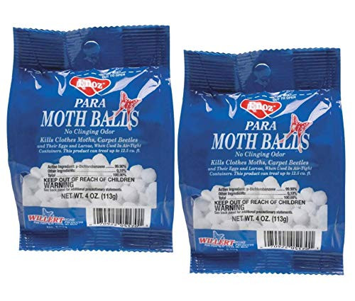 para Moth Balls Kills Clothes Moths and Carpet Beetles, 4 oz Bag -2 Pack-