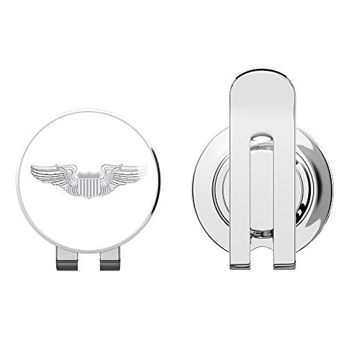 US Air Force Pilot Wings Military Veteran USA Pride Served Golf Hat Clip with Magnetic Ball Marker