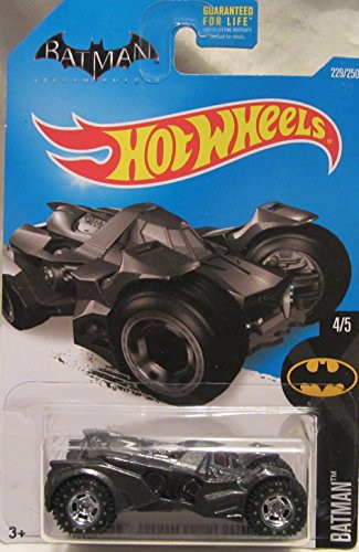 Hot Wheels CUSTOM BATMAN ARKHAM KNIGHT BATMOBILE 4/5 Real Riders Rubber Wheels Collectible Die Cast Car Model 1:64 Scale