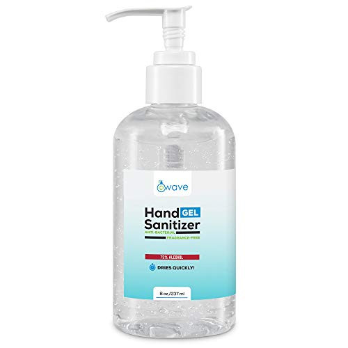 Wave Gel Hand Sanitizer - Advanced No-Rinse Gel - 75 percent Alcohol - 8 Fl Oz Bottle