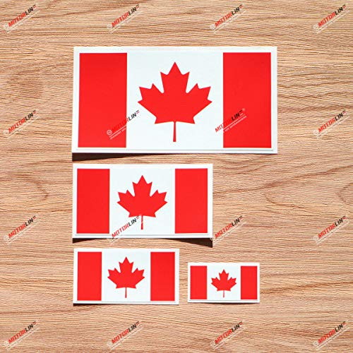Canada Canadian Flag Vinyl Decal Sticker - 4 Pack Glossy, 2 Inches, 3 Inches, 4 Inches, 6 Inches - for Car Boat Laptop Cup Phone Canada Canadian Flag Vinyl Decal Sticker - 4 Pack Glossy, 2 Inches, 3 Inches, 4 Inches, 6 Inches - for Car Boat Laptop Cup Phone