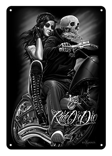David Gonzales Tin Art Sign - Ride or Die