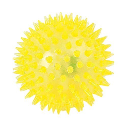 JAOCDOEN PVC Pet Dog Puppy LED Ball Light Up Flashing Play Toy Chasing Bounce Spiky Ball