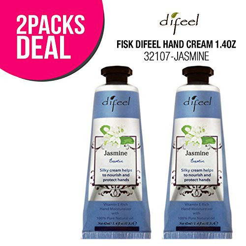 -2 PACK- Difeel Hand Cream 1.4oz -JASMINE- for Dry Hand Aging Hand, Moisturizing