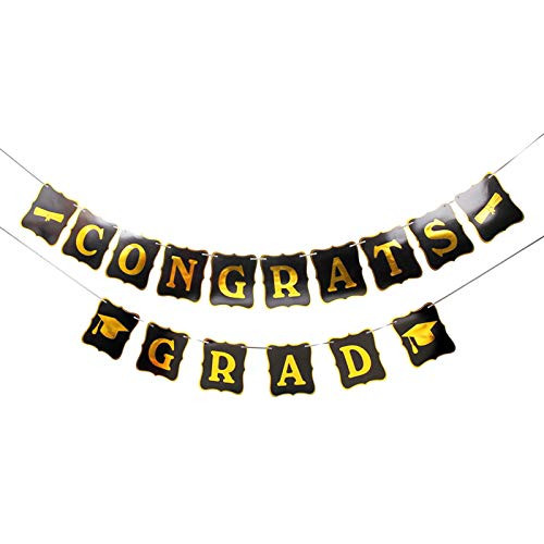 Congrats Grad Banner Graduation Decorations - 2021 Graduation Yard Sign Banner Graduation Party Supplies Favors Decorations