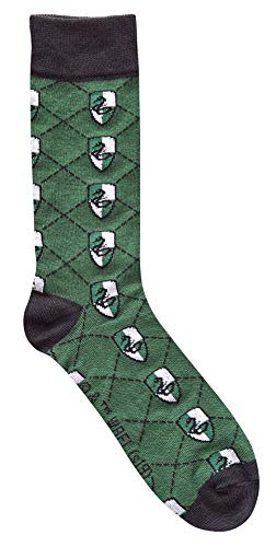 Harry Potter Slytherin Crest all over Pattern Argyle Men's Crew Socks
