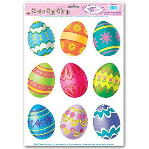 Easter Egg Glass - Window Clings 12in. x 17in. Sheet 1/Pkg, Pkg/3