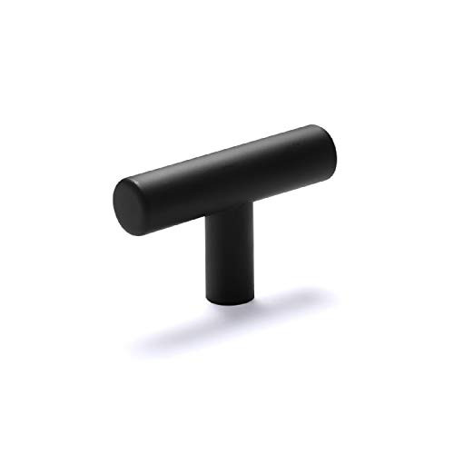 5 Pack T Bar Single Hole Knobs Cabinet Pull Drawer Handle Stainless Steel Modern Hardware for Kitchen and Bathroom Cabinets Cupboard -2in Overall Length-