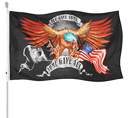 Homissor USA POW MIA Eagle Flag - All GAVE Some, Some GAVE All POW MIA Eagle - 3' x 5' Durable Polyester Indoor Outdoor Banner -Black Eagle-