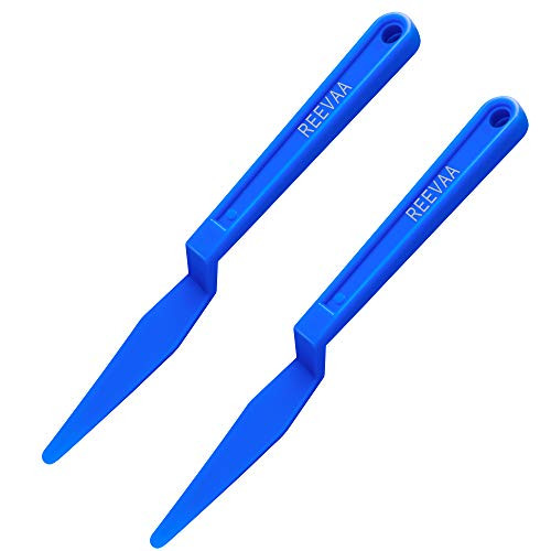 REEVAA Window Tint Squeegee Window Film Tool Micro Corner Squeegee Long Reach Handle Gasket Squeegee Blue Shank Squeegee for Window Film Installation Application 2PCS