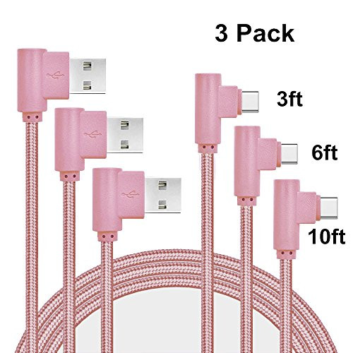 Type C Cable, Asstar 3ft 6ft 10ft Right Angle 90 Degree Nylon Braided Cord USB Type A to C Charger for Samsung Galaxy S8/S8+, Google Pixel XL, LG G5/G6/V20, ZTE Zmax Pro Z981, HTC 10, Nexus 6P 5X Type C Cable, Asstar 3ft 6ft 10ft Right Angle 90 Degree Nylon Braided Cord USB Type A to C Charger for Samsung Galaxy S8/S8+, Google Pixel XL, LG G5/G6/V20, ZTE Zmax Pro Z981, HTC 10, Nexus 6P 5X