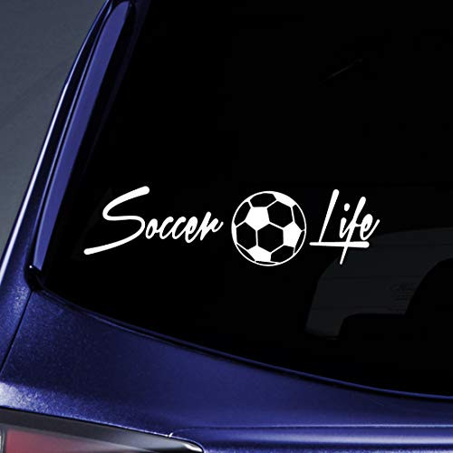 Bargain Max Decals - Soccer Life Family Sticker Decal Notebook Car Laptop 6" -White-