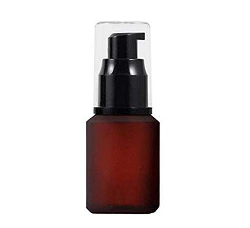 1PCS 30ml/1oz Empty Refill Frosted Rose Red Glass Cream Lotion Pump Bottle Cosmetic Makeup Emulsion Toiletries Liquid Storage Holder Travel Packing Container With Clear Dust Cap -30ml Rose Red-