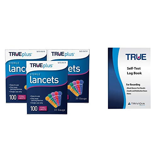 3 x 100ct 33g TRUEplus® Lancets  plus TRUEplus® Log Book