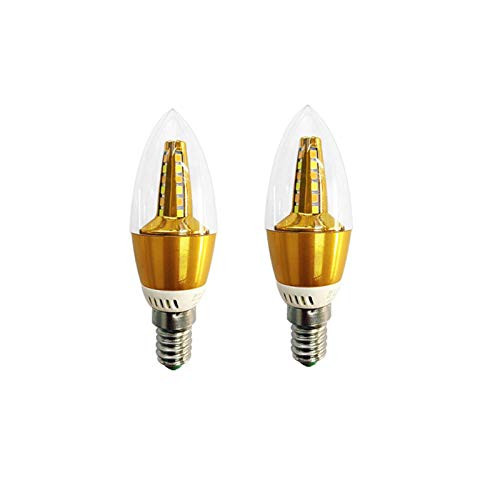 KIMROO E12 LED Bulb -2 Pack- 5W E12 LED Candelabra Bulb 40W Equivalent Chandelier Bulbs 6000K Daylight White Non-dimmable E12 Base for Ceiling Fan Dining Room Home Decor,AC85-265V -White-