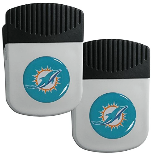 NFL Siskiyou Sports Fan Shop Miami Dolphins Chip Clip Magnet 2 pack Team Color