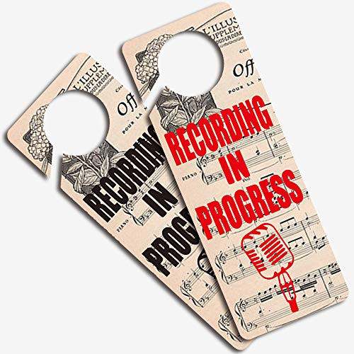 Recording in Progress - Please Do Not Disturb Sign, Door Knob Hanger 2 Pack, Double Sided, Ideal for Using in Any Places Like Offices, Clinics, Hotels or During Therapy, Counseling Sessions