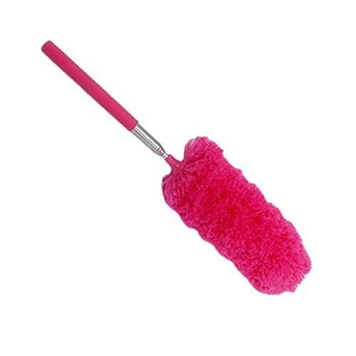 Microfiber Hand Duster with Telescoping Extension Pole, Electrostatic Feather Duster Appliances - Ceiling Fans, Shutters, Cars, Blinds, 41cm - Rose Red Microfiber Hand Duster with Telescoping Extension Pole, Electrostatic Feather Duster Appliances - Ceiling Fans, Shutters, Cars, Blinds, 41cm - Rose Red