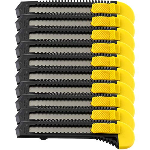10 Bulk Utility Knives Box Cutters Snap Off Blades Black