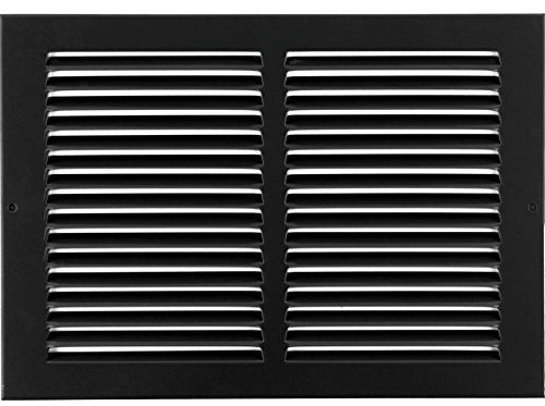 8" X 8" Steel Return Air Grilles - Sidewall and Ceiling - HVAC Duct Cover - Black [Outer Dimensions: 9.75"w X 9.75"h]