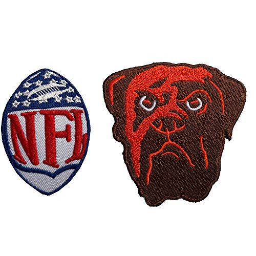 Hipatch Cleveland Browns Logo Embroidered Patch Iron on Logo Vest Jacket Cap Hoodie Backpack Patch Iron On/sew on Patch Set of 2Pcs