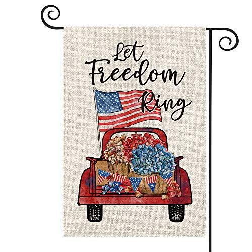 AVOIN Let Freedom Ring USA flag Truck Garden Flag Vertical Double Sided, Patriotic 4th of July Independence Memorial Day Yard Outdoor Decoration 12.5 x 18 Inch AVOIN Let Freedom Ring USA flag Truck Garden Flag Vertical Double Sided, Patriotic 4th of July Independence Memorial Day Yard Outdoor Decoration 12.5 x 18 Inch