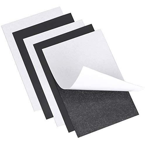 RKZCT 5 Pcs Flexible Magnetic Sheets with Adhesive Backing, Strong Self Adhesive Magnetic Paper Stickers for Craft, DIY, Photo Craft Magnet