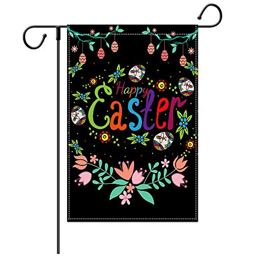 IETFULL Easter Garden Flag Easter Yard Flags for Outside 12x18 Double Burlap Vertical Sided Easter Yard Flag for Outdoor Easter Decoration