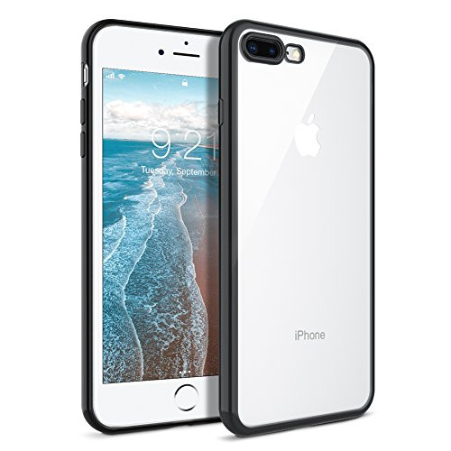 iPhone 7 Plus Case, iPhone 8 Plus Case, Black Electroplated Frame and Clear Back Soft Cover Cases, Ultra Slim TPU Gel Offer Full Protective Anti-Scratch Resistant for iPhone 7Plus/8Plus