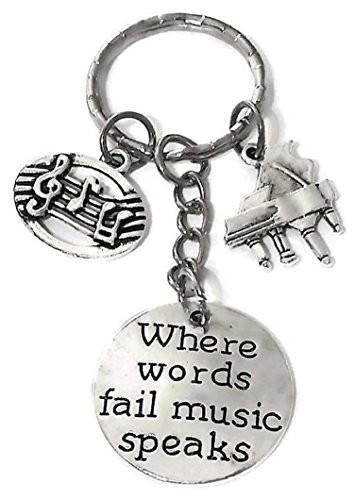 Piano Keychain, Music Keychain, Musci Note Keychain, Piano Key Ring, Music Key Ring